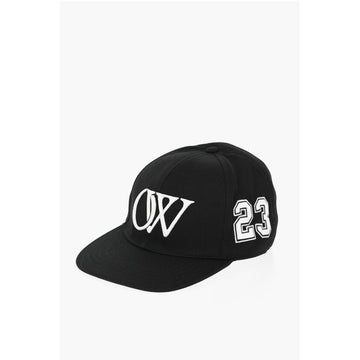 Off-White Cotton Twill BOXY Cap with Maxi Frontal Monogram