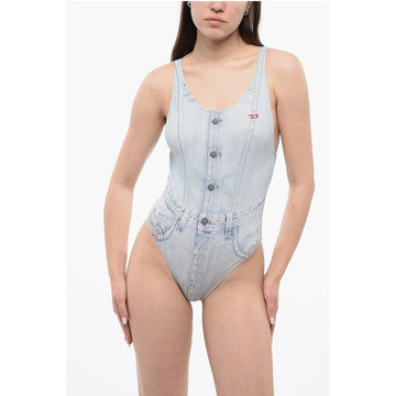 Diesel Denim Effect BFSW-SLIA One-Piece Swimsuit