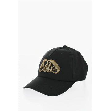Alexander McQueen Wool Cap with Lurex Embroidery