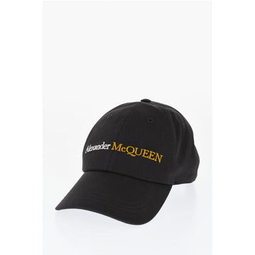 Alexander McQueen Solid Color Cap with Embroidered Logo