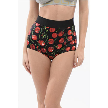 Dolce & Gabbana High-waisted Bikini Slip with Cherry Print