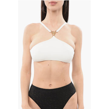 Versace Criss-cross Bikini Top with MEDUSA Logo