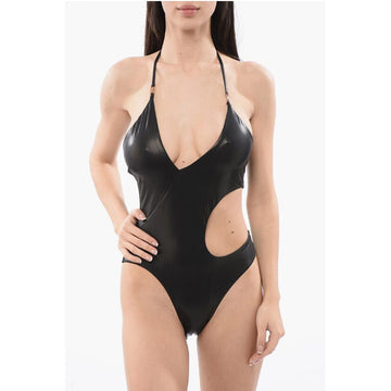 Versace Cut-out One-piece Swimsuit with LA GRECA Logo