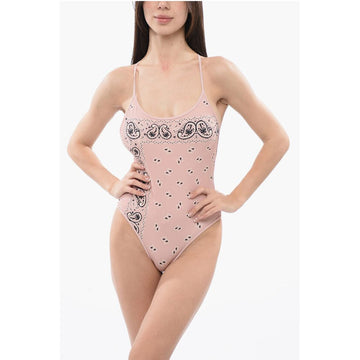 Palm Angels Pailsey One-piece Swimsuit with Criss-cross Back