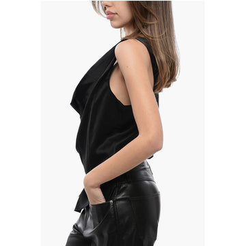 Nanushka Satin Asymmetrical Cut Top