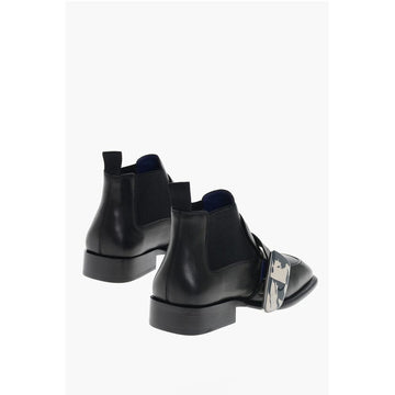 Burberry Leather Chelsea Boots with EDK Buckle