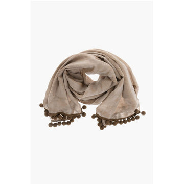 Max Mara Wool Blend FUMANA Scarf With Embroidery