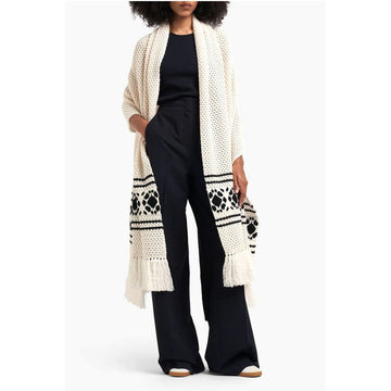 Max Mara Crochet Wool and Cashmere PEPLO Scarf