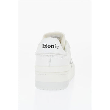 Etonic Solid Color Leather Low Top Sneakers with Contrasting Logo