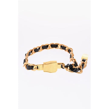 Balmain Leather Low-waisted Belt with Chain