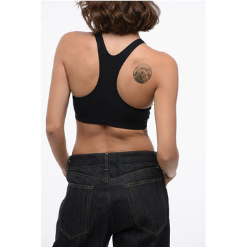 Jil Sander Tech Fabric Crop Top with Printed Logo