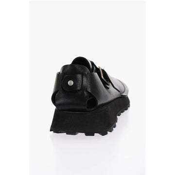 Jil Sander Leather Desert Booties with Front Buckle