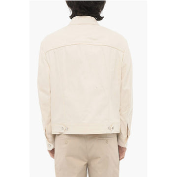 Neil Barrett Slim Fit Cotton Twill Jacket with Logoed Buttons