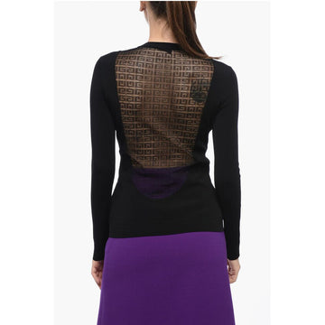 Givenchy Long-sleeved T-Shirt with Monogram Mesh Detail