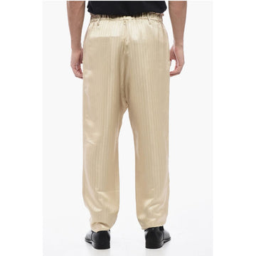 Saint Laurent Stripped Tailoring Pants with Drawstring