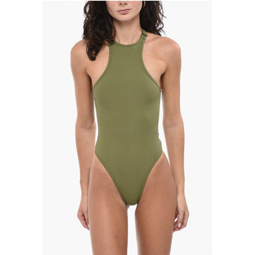 The Attico Buckle Logoed One-Piece Swimsuit
