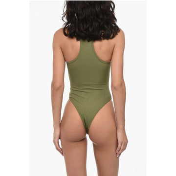 The Attico Buckle Logoed One-Piece Swimsuit