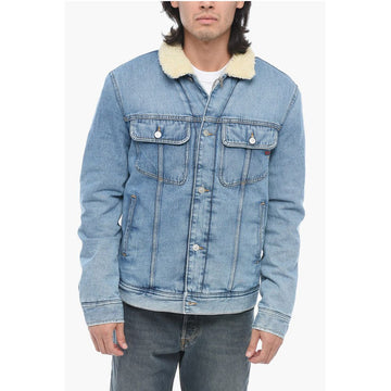 Diesel Denim D-BARCY Padded Jacket with Eco Fur Collar