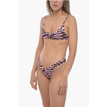 The Attico Animal Patterned Stretch Fabric Bikini