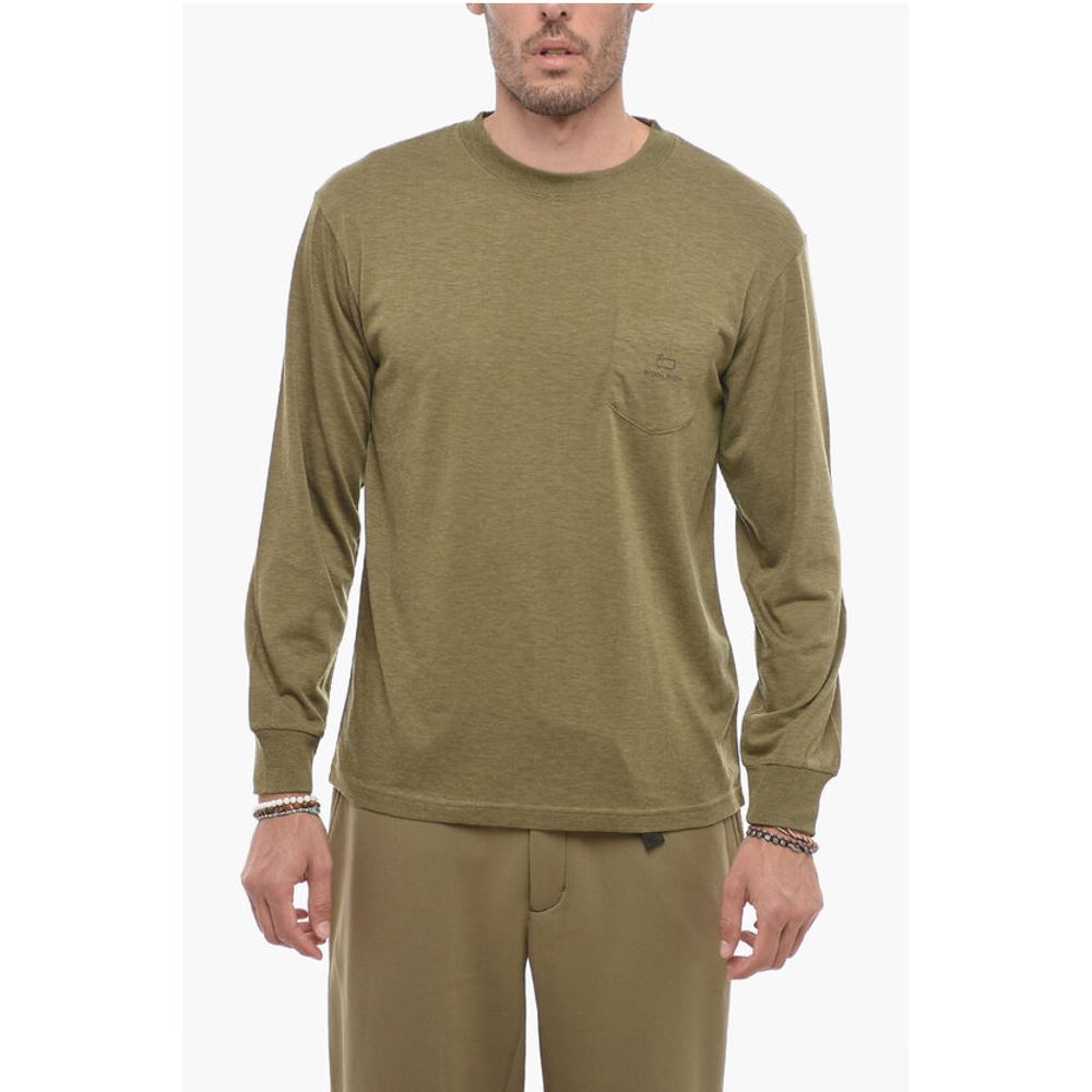 Woolrich Long Sleeved Crew-neck T-Shirt with Breast Pocket