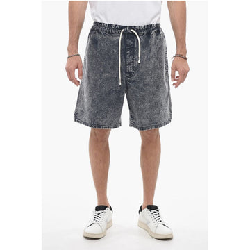 J.Press Denim Wide-leg Shorts with Drawstring