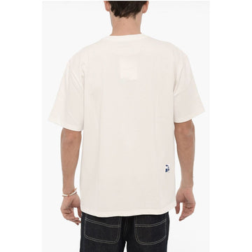 Ader Error Solid Color Crew-neck T-Shirt with Contrasting Logo
