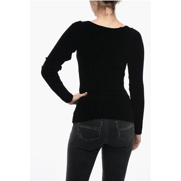 MSGM Ribbed Chenille Top With Twisted Detail