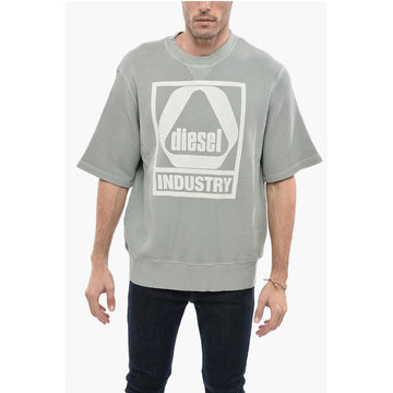 Diesel Honeycomb Motif S-COOLWAF Crew-Neck T-shirt with Maxi Print
