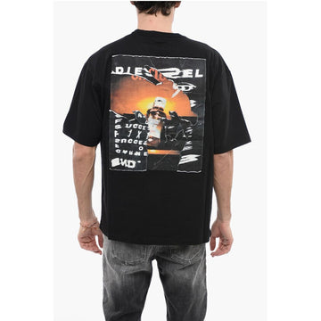 Diesel Destroyed Effect Printed T-WASH-POFF Crew-neck T-Shirt