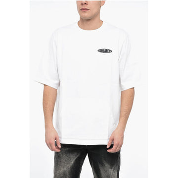 Dsquared² Crew Neck Cotton T-Shirt with Rubberised Logo and Maxipocket