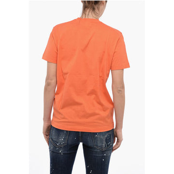 Dsquared² Crew Neck Cotton T-Shirt with Patches