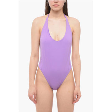 The Attico Solid Color Halterneck One-Piece Swimsuit