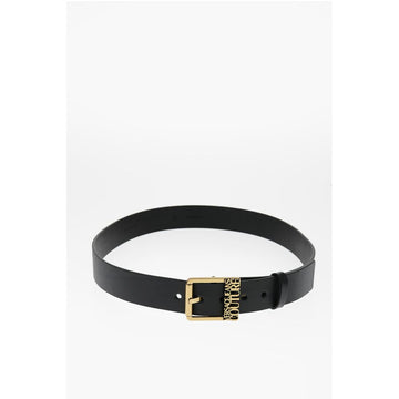 Versace JEANS COUTURE Leather Belt with Golden Buckle 40mm