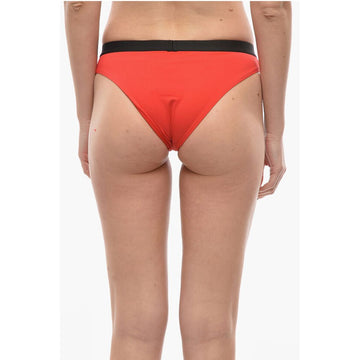 Karl Lagerfeld Solid Color SPORT Bikini Bottom with Elastic Band Logoed at