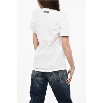 Dsquared² Renny-fitting T-shirt with Contrasting Print