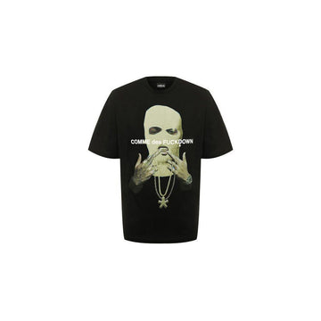 Comme Des Fuckdown Black Cotton Women T-Shirt