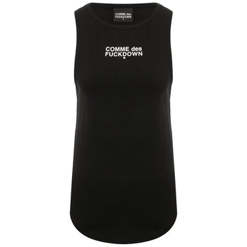 Comme Des Fuckdown Black Cotton Tops & T-Shirt