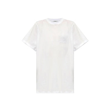 Max Mara Mango Logo Embroidered Cotton T-Shirt