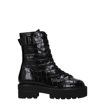 Stuart Weitzman Black Leather Ankle Boots
