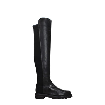 Stuart Weitzman Black Leather Over The Knee