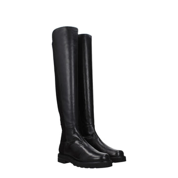 Stuart Weitzman Black Leather Over The Knee