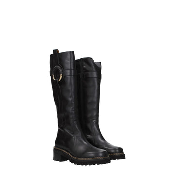 See By Chloé Black Leather Over The Knee