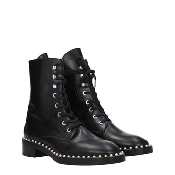 Stuart Weitzman Black Leather Ankle Boots