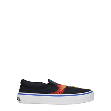 Marcelo Burlon Black Fabric Slip-On Loafers
