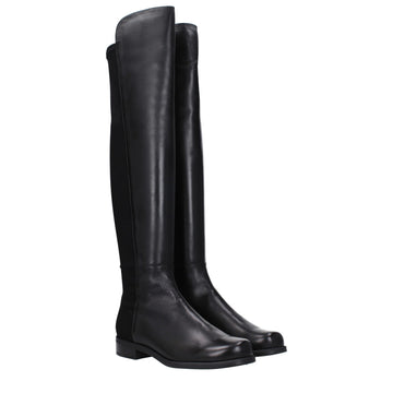 Stuart Weitzman Black Leather Over The Knee