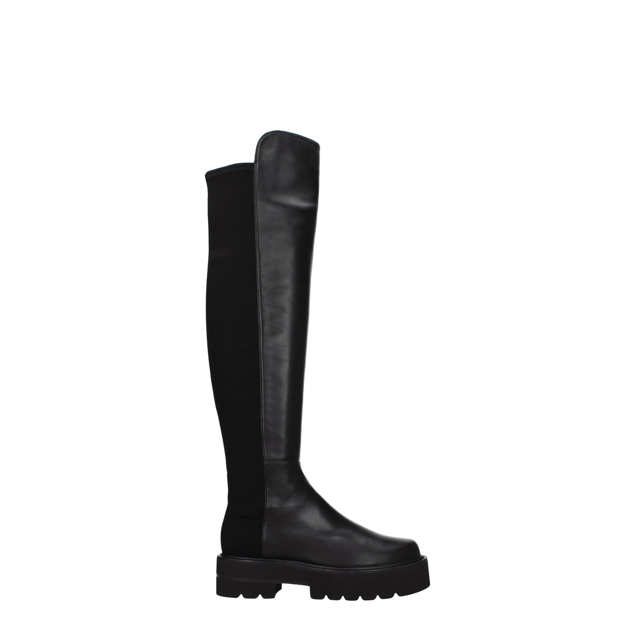Stuart Weitzman Black Leather Over The Knee