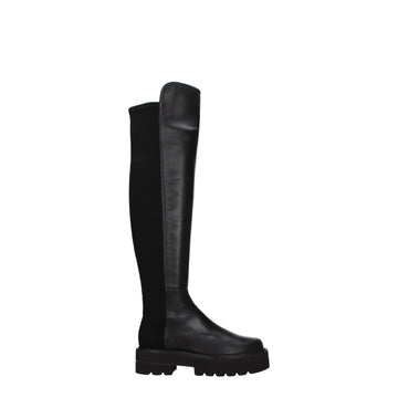 Stuart Weitzman Black Leather Over The Knee