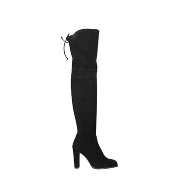 Stuart Weitzman Black Leather Over The Knee