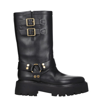 Celine Gold Leather Ankle Boots