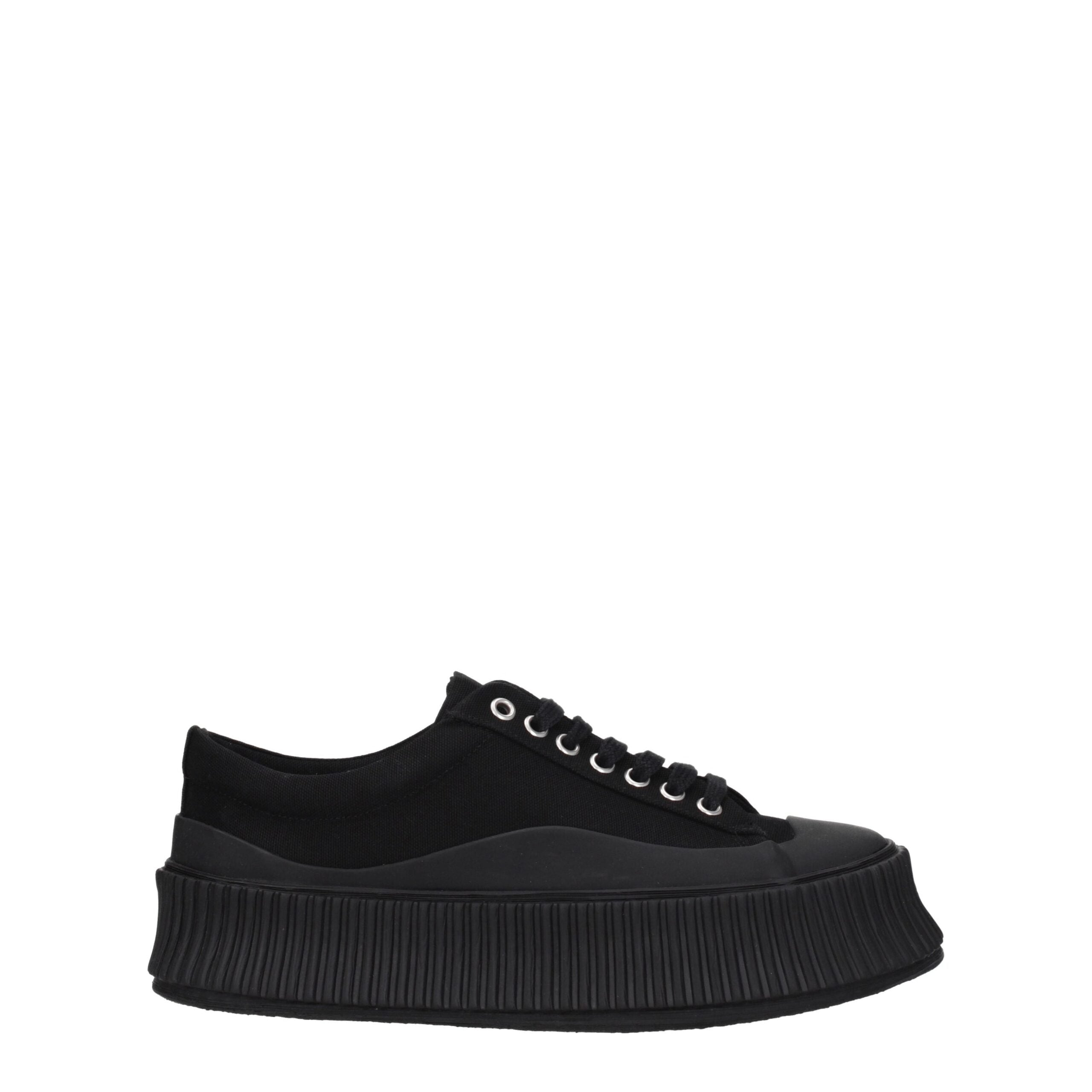 スニーカー JIL SANDER Black Fabric And Suede Sneakers Jil Sander Black Hairy Suede Sneakers Jil Sander